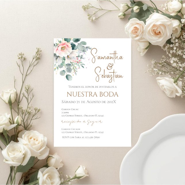 Convite Boho Spanish Wedding Invitation (Criador carregado)