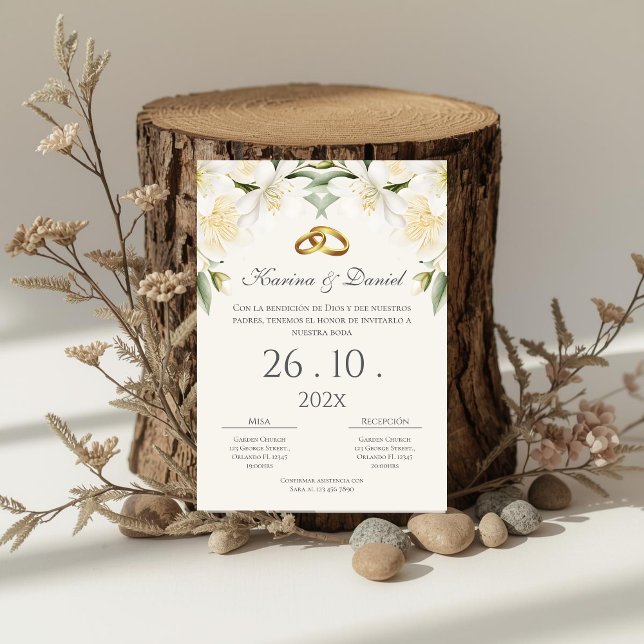 Convite Boho Spanish Wedding Invitation (Criador carregado)
