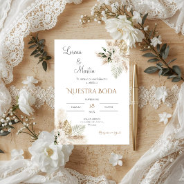 Convite Boho Spanish Wedding Invitation