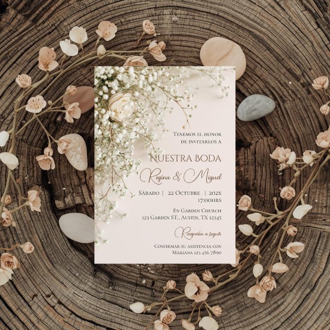 Convite Boho Spanish Wedding Invitation (Criador carregado)