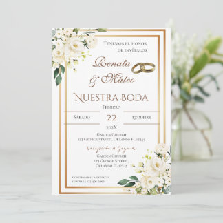 Convite Boho Spanish Wedding Invitation