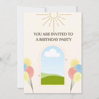 Convite Boho Style Birthday Invitation card 