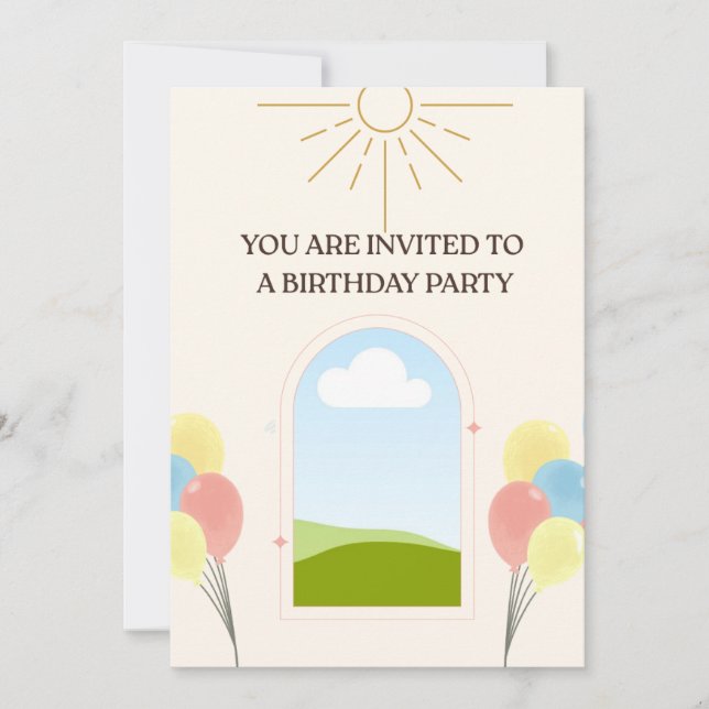 Convite Boho Style Birthday Invitation card  (Frente)