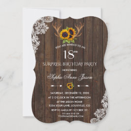 Convite Boho Sunflower Antlers Madeira 18ª Festa de aniver