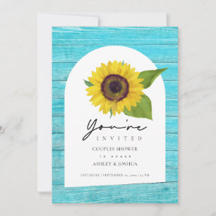 Convite Boho Sunflower Arranque Casais de madeira de Teto