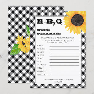 Convite Boho Sunflower Chá de fraldas Word Scramble