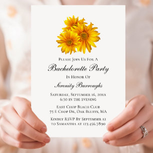 Convite Boho Sunflower Country Yellow Floral Bachelorette