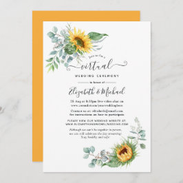 Convite Boho Sunflower Eucalyptus Online Casamento Virtual