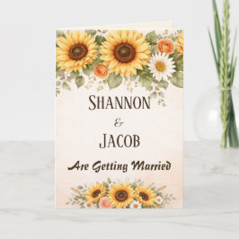 Convite Boho Sunflower Floral Elegant Custom Wedding 