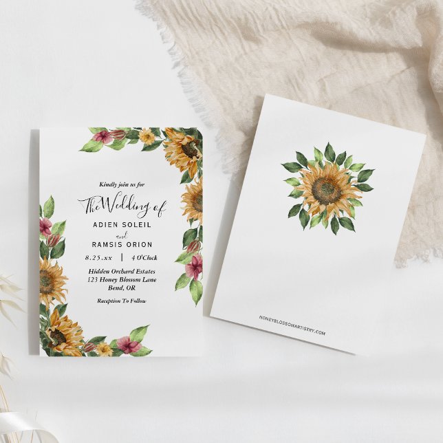 Convite Boho Sunflower Rustic Wildflower Weding (Criador carregado)