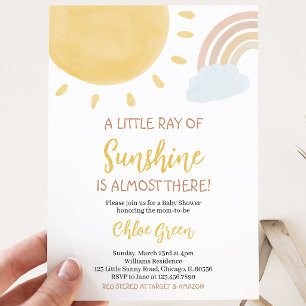 Convite Boho Sunshine Chá de fraldas