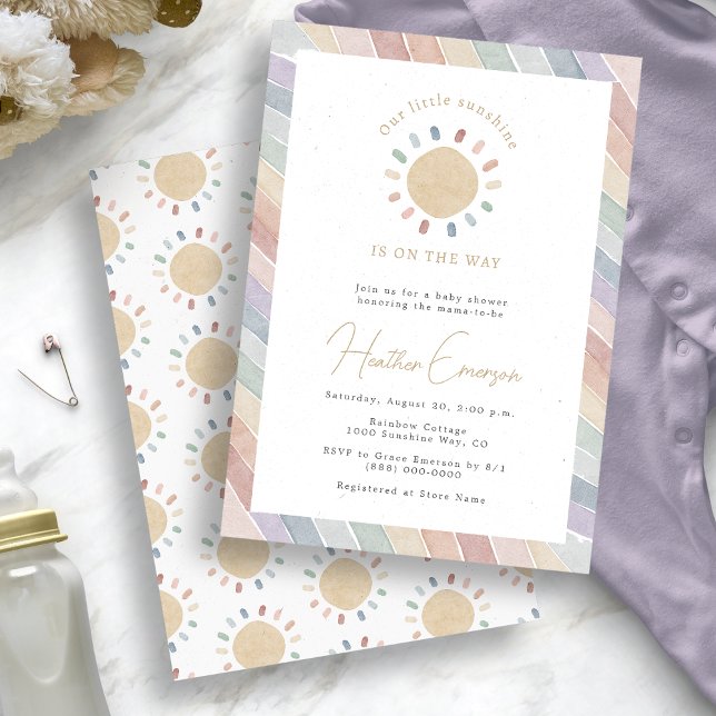 Convite Boho Sunshine Chá de fraldas (Boho Sunshine Baby Shower Invitation
)