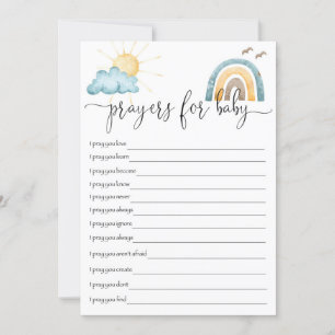 Convite Boho Sunshine Prayers For Baby Activity Card