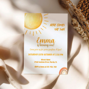 Convite Boho Sunshine primeiro aniversario