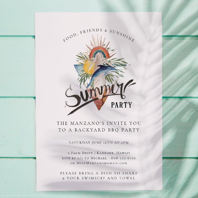 Convite Boho Surf | Festa de Verão no Quintal (Criador carregado)