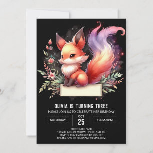 Convite Boho Sweet Fox Birthday digital