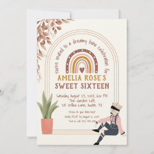 Convite Boho Sweet Sessenta com Rainbow & Rustic Floral