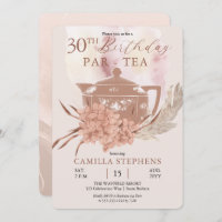 Boho Teapot Hydrangeas Pampas aniversário de 30 an