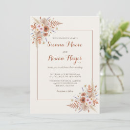 Convite Boho Terracotta Arch & Pampas Grass Wedding