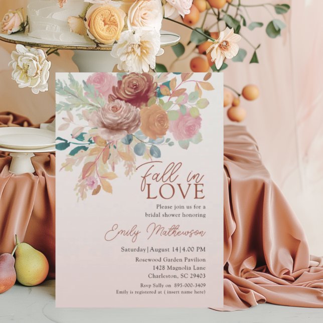 Convite Boho Terracotta & Blush Floral Bridal Shower (Criador carregado)