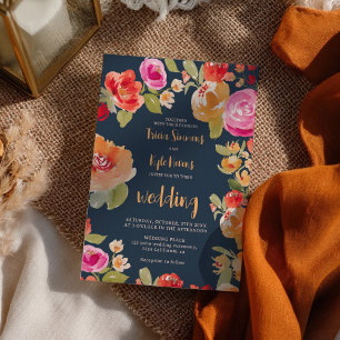 Convite Boho Terracotta Burnt Orange Floral Casamento