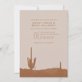 Convite Boho Terracotta Cactus Desert Wedding