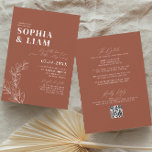 Convite Boho Terracotta com Casamento de Código QR RSVP<br><div class="desc">Um convite de casamento minimalista em teracotta com tipografia branca para o melhor visual de boho chic, inclui espaços de modelo no verso para adicionar detalhes e RSVP Código QR Se você precisar de designs correspondentes que não estejam na coleção ou que precisem de ajuda, por favor me avise (Maria)....</div>