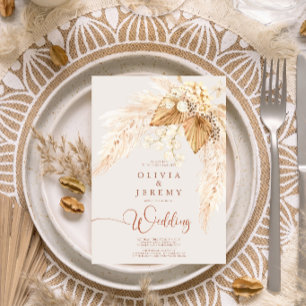 Convite Boho Terracotta Flores Secas e Pampas Grass I