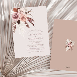 Convite Boho Terracotta Pampas Casamento Floral