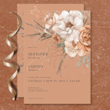 Boho Terracotta Peach & Cream Casamento Floral