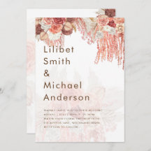 Boho Terracotta Rosa Pampas Grass Casamento Floral