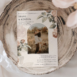 Convite Boho Terracotta Rose Sage Greenery Wedding |