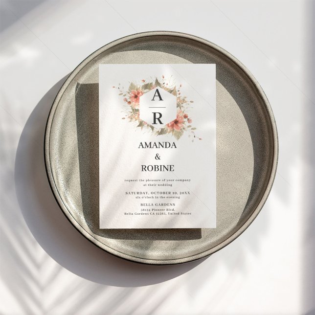 Convite Boho Terracotta Watercolor Invitation (Criador carregado)