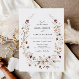 Convite Boho Terracotta Wildflower Invitation