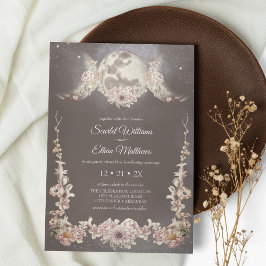 Convite Boho Triple Moon Phases Starry Night Handching