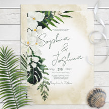 Boho Tropical Beach Watercolor Invitation