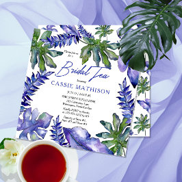 Convite Boho Tropical Leaves Roxo | Chá Verde Bridal