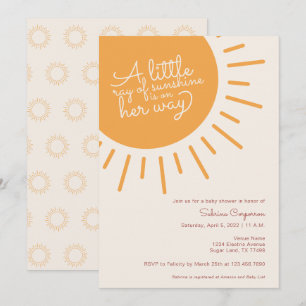 Convite Boho Um pequeno raio de sol está a caminho, menin