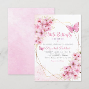 Convite Boho Uma pequena borboleta está a caminho do Chá d