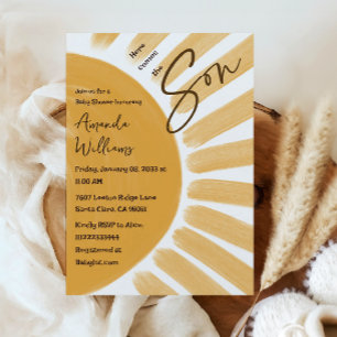 Convite Boho Vem o Chá de fraldas do Sol Filho