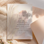 Convite Boho verão pampas de erva d'água foto casamento<br><div class="desc">Boho verão pampas casamentos com aquarela com elegante marrom,  tipografia de marfim bege,  aquarela e fundo minimalista. Adicionar a sua fotografia</div>