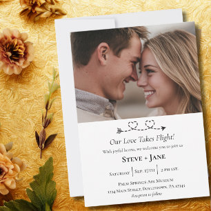 Convite Boho Viagem Casamento Elegante Foto Personalizada