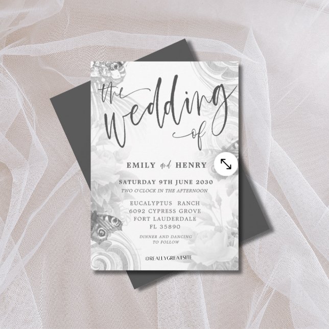 Convite Boho Vintage Garden & Butterfly Weding (Criador carregado)