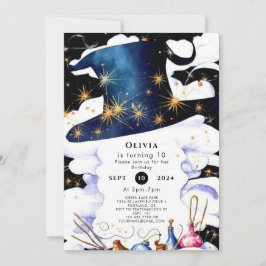 Convite Boho Wand Magic Wizard Birthday