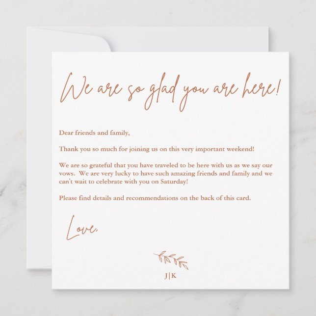 Convite Boho Warm Welcome Card (Frente)