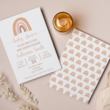 Boho Watercolor Chá de fraldas Rainbow Terracotta