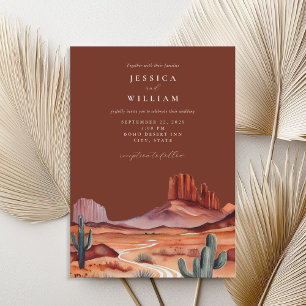 Convite Boho Watercolor Desert Wedding