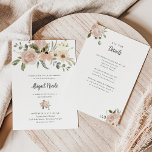 Convite Boho Watercolor Flower Bat Mitzvah com detalhes<br><div class="desc">Este simples e elegante convite do Bat Mitzvah apresenta um buquê rústico de flores aquáticas e verde em tons neutros de pêssego, terracota e marfim, com texto e roteiro escuros. A parte de trás do convite contém buquês florais mais adoráveis, com espaço para adicionar mais detalhes para seus convidados, como...</div>