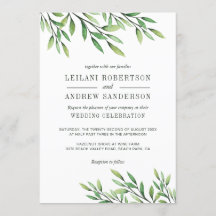 Boho Watercolor Greenery Elegant Classic