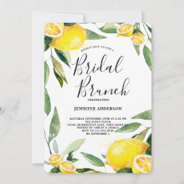 Convite Boho Watercolor Lemon Wreath Bridal Brunch